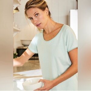 Lake Pima Nightgown Green Stripes Size XS